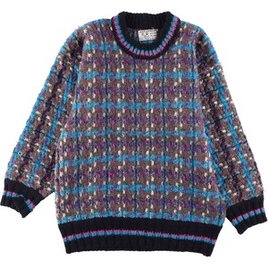 古着 CARABUELA 総柄 HAND KNIT ハンドニット エクアドルニットセーター メンズM /eaa336858 【SS2403】