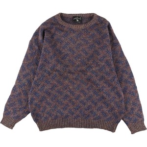 古着 Stag Knitwear Co 総柄 ウールニットセーター 英国製 メンズXL /eaa335816 【SS2403】