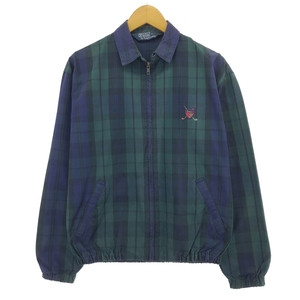 古着 ラルフローレン Ralph Lauren POLO by Ralph Lauren チェック柄 スイングトップ スポーツジャケット メンズS ヴィンテージ /eaa422827