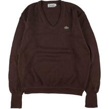 古着 70年代 ラコステ LACOSTE IZOD Vネック アクリルニットセーター メンズXL ヴィンテージ /eaa266655 【SS2403】_画像1