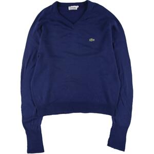 古着 70年代 ラコステ LACOSTE IZOD Vネック アクリルニットセーター メンズXXL ヴィンテージ /eaa266663 【SS2403】