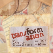 古着 70年代 transform ation 総柄 長袖 ポリコットンシャツ メンズM ヴィンテージ /eaa346806 【SS2403】_画像3