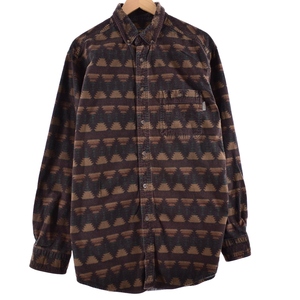 古着 ウールリッチ WOOLRICH ネイティブ柄 総柄 長袖 ボタンダウン ヘビーネルシャツ メンズXL /eaa347929 【SS2403】