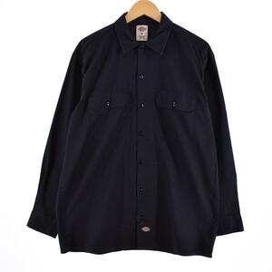 古着 ディッキーズ Dickies 長袖 ワークシャツ メンズL /eaa319217 【SS2403】