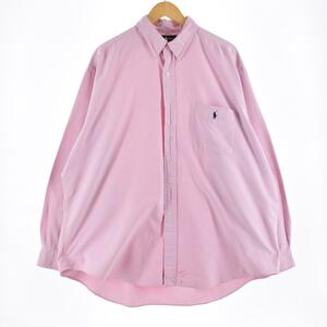 古着 ビックサイズ ラルフローレン Ralph Lauren BIG SHIRT 長袖 ボタンダウンシャツ メンズXXXL /eaa311625 【SS2403】