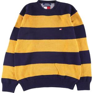 古着 トミーヒルフィガー TOMMY HILFIGER ボーダー柄 コットンニットセーター /eaa312918 【SS2403】