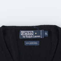 古着 ラルフローレン Ralph Lauren POLO by Ralph Lauren Vネック ラムウールニットセーター メンズXL /eaa365159 【SS2403】_画像3