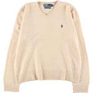 古着 ラルフローレン Ralph Lauren POLO by Ralph Lauren Vネック ラムウールニットセーター メンズXL /eaa393078 【SS2403】