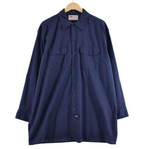 古着 ディッキーズ Dickies 長袖 ワークシャツ メンズXL /eaa324958 【SS2403】