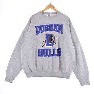 古着 PROFESSIONAL BASEBALL DURHAM BULLS ダーラムブルズ プリントスウェットシャツ トレーナー メンズXXL /eaa305209 【SS2403】