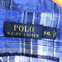 古着 ラルフローレン Ralph Lauren POLO RALPH LAUREN チェック柄 長袖 リネンシャツ メンズXXL /eaa375222 【SS2403】_画像3