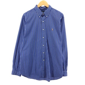 古着 ラルフローレン Ralph Lauren CLASSIC FIT 長袖 ストライプ柄 ボタンダウンストライプシャツ メンズXXL /eaa383698 【SS2403】