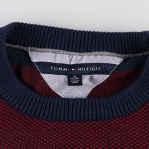 古着 トミーヒルフィガー TOMMY HILFIGER ボーダー柄 コットンニットセーター メンズL /eaa364077 【SS2403】_画像3