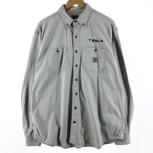 古着 カーハート Carhartt FRシリーズ 長袖 ボタンダウン ワークシャツ メンズXXL /eaa366186 【SS2403】