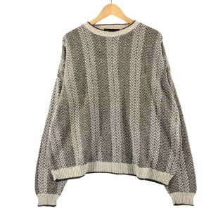 古着 90年代 LIBERTY SWEATERS ストライプ柄 コットンニットセーター USA製 メンズXXL ヴィンテージ /eaa363201 【SS2403】