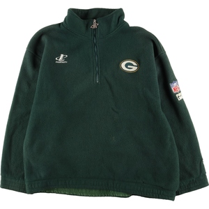 古着 LOGO ATHLETIC NFL GREENBAY PACKERS グリーンベイパッカーズ ハーフジップ フリースプルオーバー メンズXL /eaa387610 【SS2403】