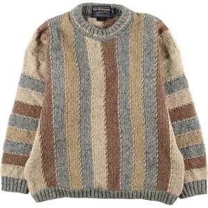 古着 Skye Knitwear ストライプ柄 総柄 ウール混ニットセーター メンズL /eaa383193 【SS2403】