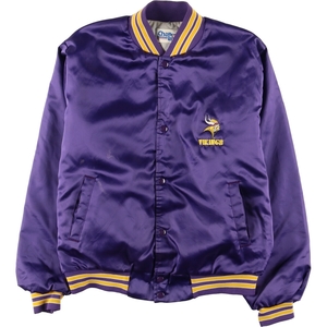 古着 90年代 NFL MINNESOTA VIKINGS ナイロンスタジャン アワードジャケット バーシティジャケット メンズL /evb002878 【SS2403】