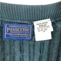 古着 PENDLETON ケーブル編み Vネック コットンニットベスト メンズL /eaa372443 【SS2403】_画像3