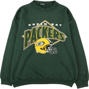 古着 NFL Green Bay Packers グリーンベイ パッカーズ プリントスウェットシャツ トレーナー メンズL /eaa353566 【SS2403】