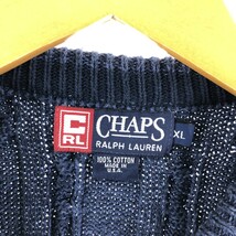 古着 ラルフローレン Ralph Lauren CHAPS チャップス ケーブル編み コットンニットセーター USA製 メンズXXL /eaa348602 【SS2403】_画像3