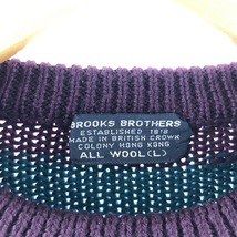 古着 ブルックスブラザーズ Brooks Brothers ボーダー柄 ウールニットセーター メンズL /eaa364143 【SS2403】_画像3