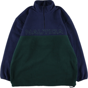 古着 ノーティカ NAUTICA ハーフジップ フリースプルオーバー USA製 メンズXL /eaa354057 【SS2403】