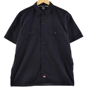 古着 ディッキーズ Dickies FLEX 半袖 ワークシャツ メンズL /eaa257151 【LP2311】