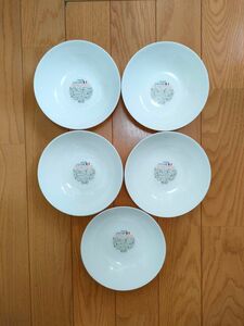 ヤマザキ春のパン祭り山崎春のパンまつり2012年白いモーニングボウル5枚セット白い皿　サラダボウル　アルクフランス社製