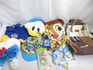 【同梱可】中古品 ディズニー チップとデール ドナルド のみ リュック ファンキャップ オーバーオール 等グッズセッ