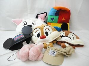 【同梱可】中古品 ディズニー ミッキー 101匹ワンちゃん チップ&デール 他 ファンキャップ 帽子 カチューシャ 7点 グ