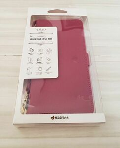 新品☆AndroidOneS8ケース 手帳型 ハンドストラップ付き ピンク