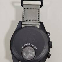 【F-14224】OMEGA オメガ スピードマスター Swatch コラボ ミッション トゥ マーキュリー S033A100 クロノグラフ ブラック文字盤 腕時計_画像6