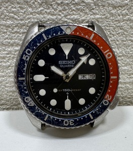 【SYC-2409】SEIKO セイコー 150m Diverダイバー 7548-700B ペプシベゼル クォーツ 腕時計 黒文字盤 ケースのみ ヴィンテージ ジャンク