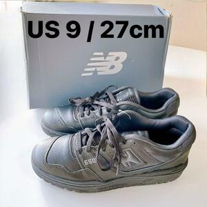 ニューバランス BB550BBB 27cm 海外限定モデル US9 D オールブラック トリプル 新品 BBB トリプルブラック New Balance オールブラック