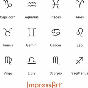 彫金刻印 Horoscope＊12星座のデザインセット　小さくて使いやすい　かわいい　インプレスアート　道具 工具 ツール ImpressArt