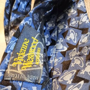 Vivienne Westwood man Vivienne Westwood accessory Italy made silk necktie o-b pattern blue 