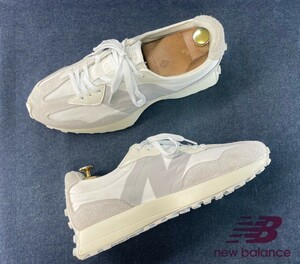 Знаменитая машинная приключение! Коллекция шока! Хороший продукт! New Balance [WS327] роскошные низкооборосшики! Большой логотип! Платформа! Белый x ясень 28,5 см/US10,5