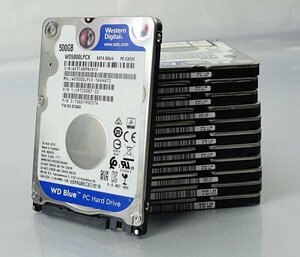 レターパック 12個セット WD WD5000LPCX -08 LPVX -08V0T 500GB HDD 2.5インチ/SATA/データ消去 ハードディスク Western digital S021211