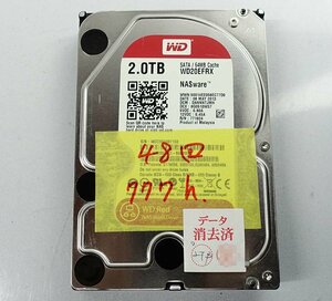 レターパックプラス HDD 2TB WESTERN DIGITAL WD20EFRX WD Red 3.5インチ SATA データ消去済 ハードディスク PC S020918