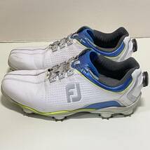 BB234【ゴルフシューズ】フットジョイ サイズ:25.5cm ホワイトxブルー OPTI-FLEX 　スポーツ 靴 メンズ ダイヤル式 ワイヤー_画像4