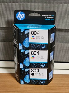 送料無料 ★ HP 804 カラーインク2個と黒インク1個の3個セット ★ ヒューレット・パッカード 純正インク