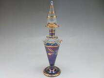 ◆◇KITAICHI GLASS 北一硝子 エジプトアートグラス 瑠璃浪漫 色被せガラス 切子ガラス 花瓶 花器 花生 香水瓶 ペアグラス まとめ 箱付◇◆_画像10