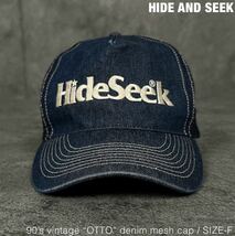 希少 HIDE AND SEEK 90s ビンテージ OTTO デニム メッシュキャップ ハイドアンドシーク 帽子_画像1