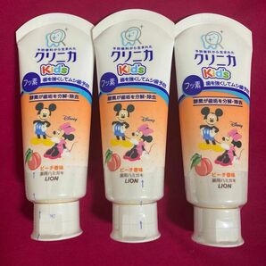 ライオン　クリニカ　kids キッズ　ピーチ香味　薬用ハミガキ　60g×3個