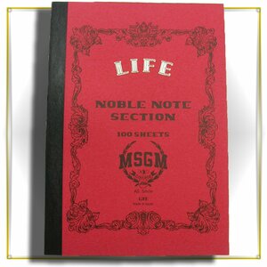 新品 【 LIFE ノーブルノート × MSGM COLLEGE 】コラボ ノート A5 日本製 RED レッド ライフ NOBLE NOTE 5mm 5ミリ 方眼 ★353884