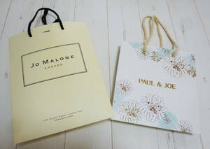 ①ジョーマローン JO MALONE LONDON　②ポール＆ジョー PAUL&JOE【紙袋】 ロゴ入り■オリジナルデザイン■