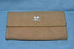 curreges Courreges * long wallet beige group color size :10.5.X19.( used )