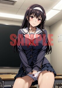 E406 冴えカノ 冴えない彼女の育てかた 霞ヶ丘詩羽 茅野愛衣 同人 A4 イラスト アート ポスター