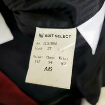 スーツセレクト【圧巻の3ピース】SUIT SELECT スーツ セットアップ テーラードジャケット ベスト ウール ストライプ 微伸縮 ブラック L位_画像7